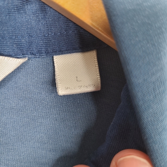 Travis Mathew blue striped details pima cotton blend polo shirt men's large - Picture 11 of 14